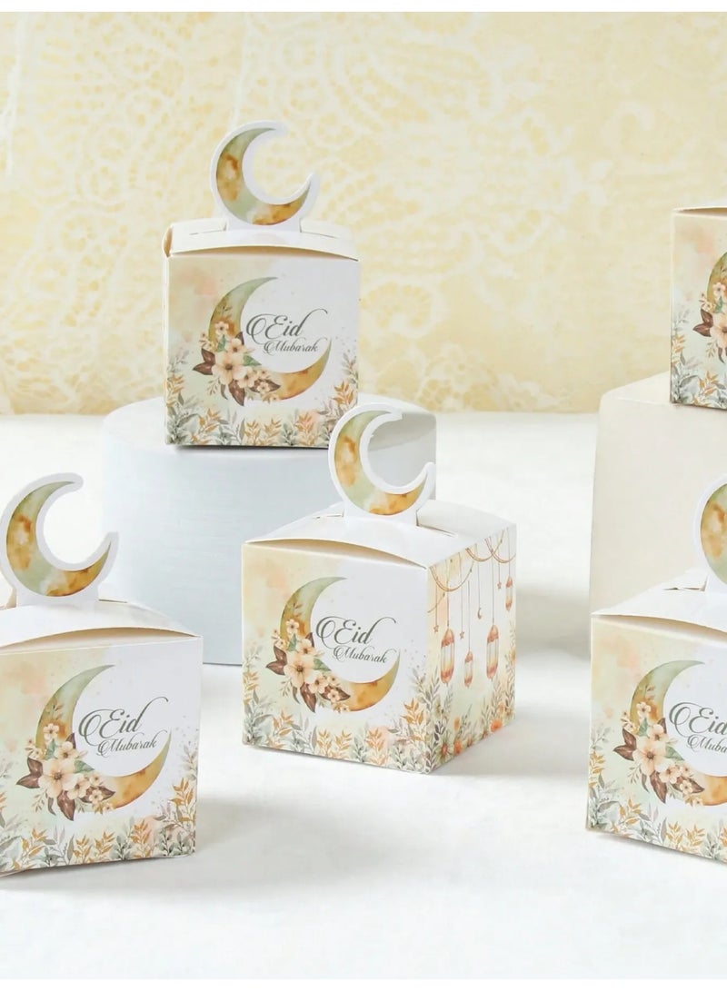 توزيعات العيد زينه العيد علب هدايا صغيره بتصميم عيد مبارك مزهره تضيف لمسة فاخرة لتقديم هدايا وتوزيعات العيد مجموعه من 12علبه هدايا وتوزيعات العيد بحجم مثالي للحلوى والهدايا الصغيرة والمجوهرات للاحتفال بالعيد - Image 3